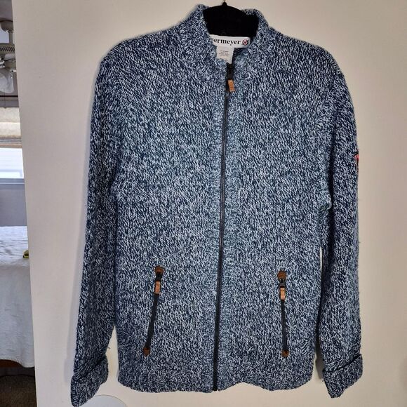 Obermeyer Other - VGUC Obermeyer Lambswool Blend Full Zip Tweed Sweater M Blue